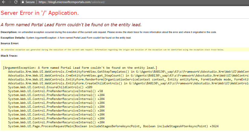 2018-08-11 13_56_44-A form named Portal Lead Form couldn't be found on the entity lead.